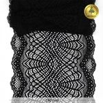 Кружево бельевое эластичное 190 мм / 3 м, 6389, цв.02 черный, Kruzhevo