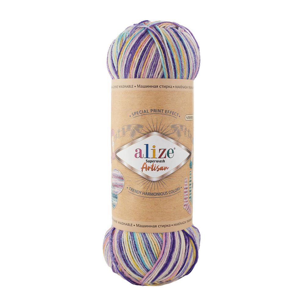 Пряжа Alize (Ализе) Superwash Artisan / уп.5 мот. по 100 г, 420 м, 9003 секционный