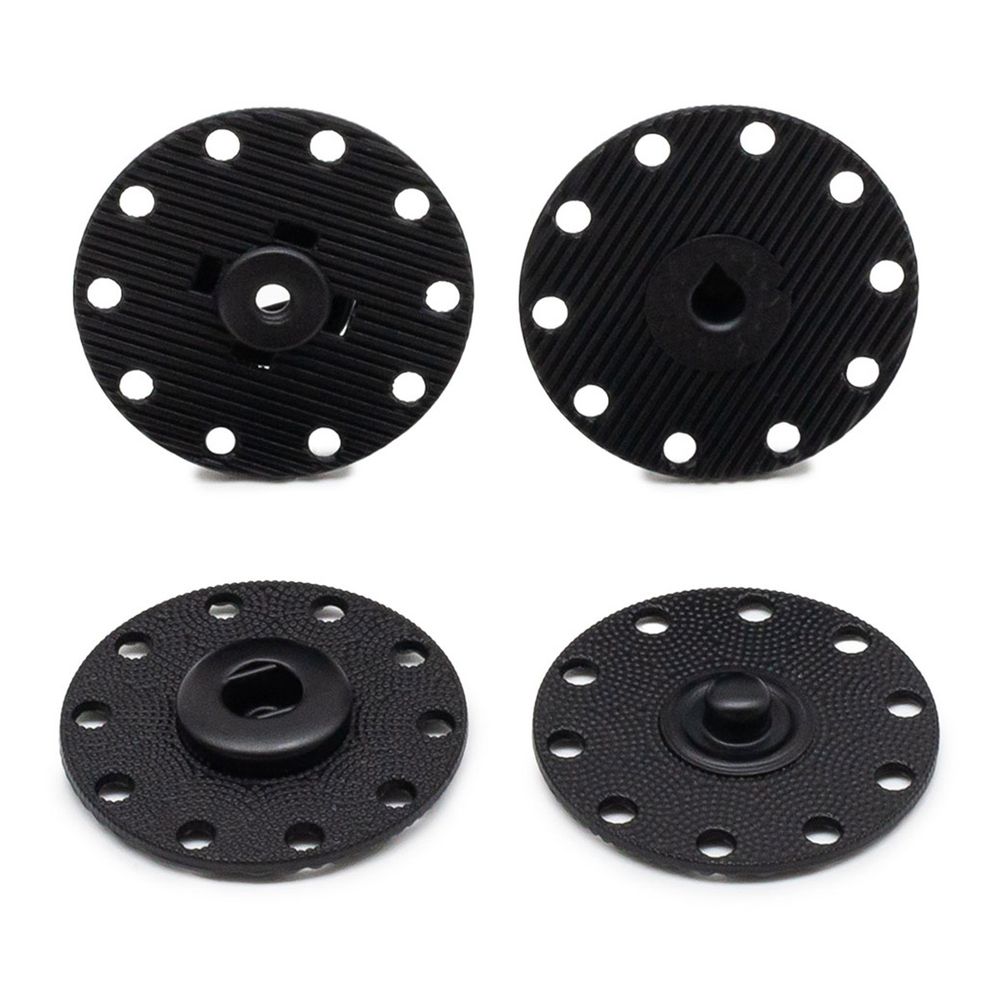 Кнопка пришивная металл ⌀28.0 мм, металл, Black, уп.10 шт