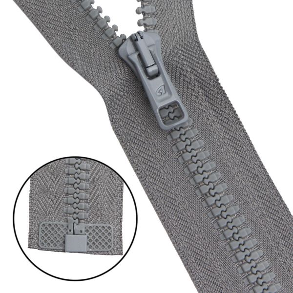 Молния трактор Arta Т6 (6 мм) 1 зам., разъем., 85 см, цв. 074 серый, уп.5 шт