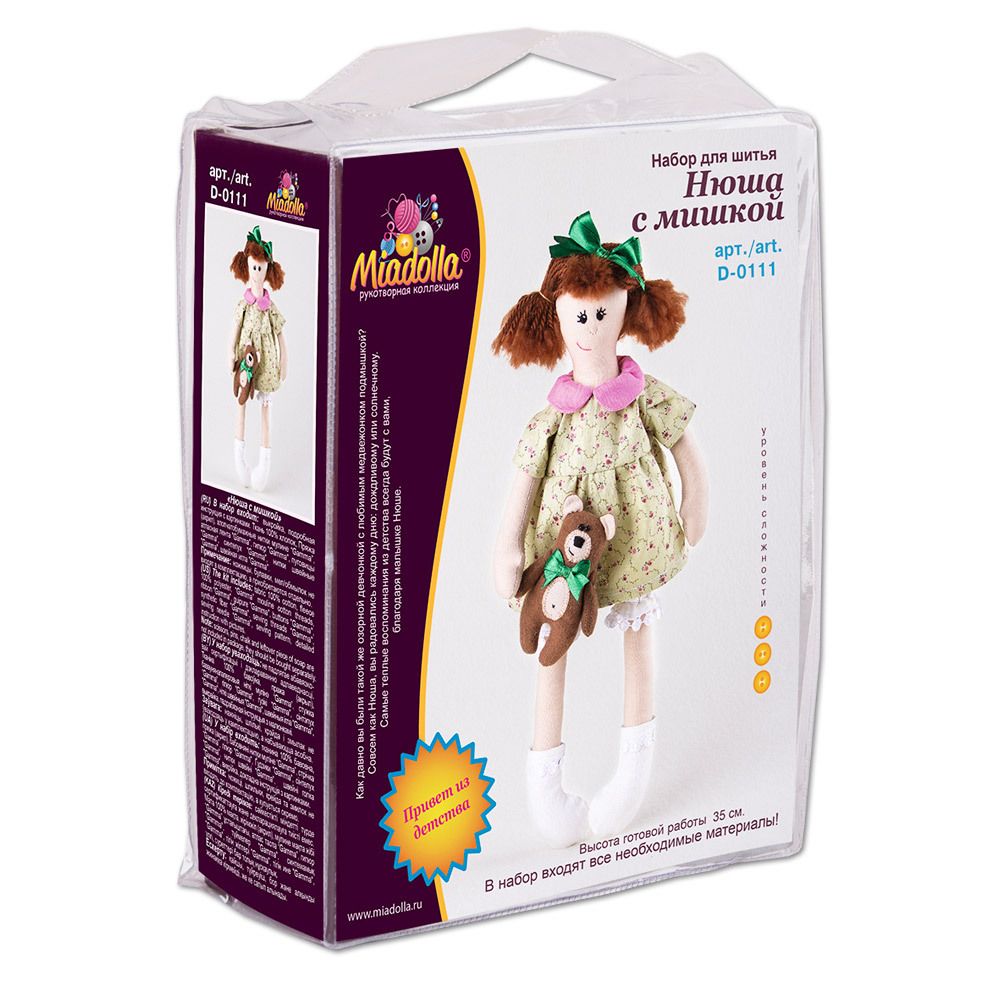 Набор для шитья игрушки Нюша с мишкой 35 см, Miadolla D-0111