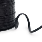 Шнур кожа искусственная ⌀5.0 мм / 50 метров, плоский, чёрный