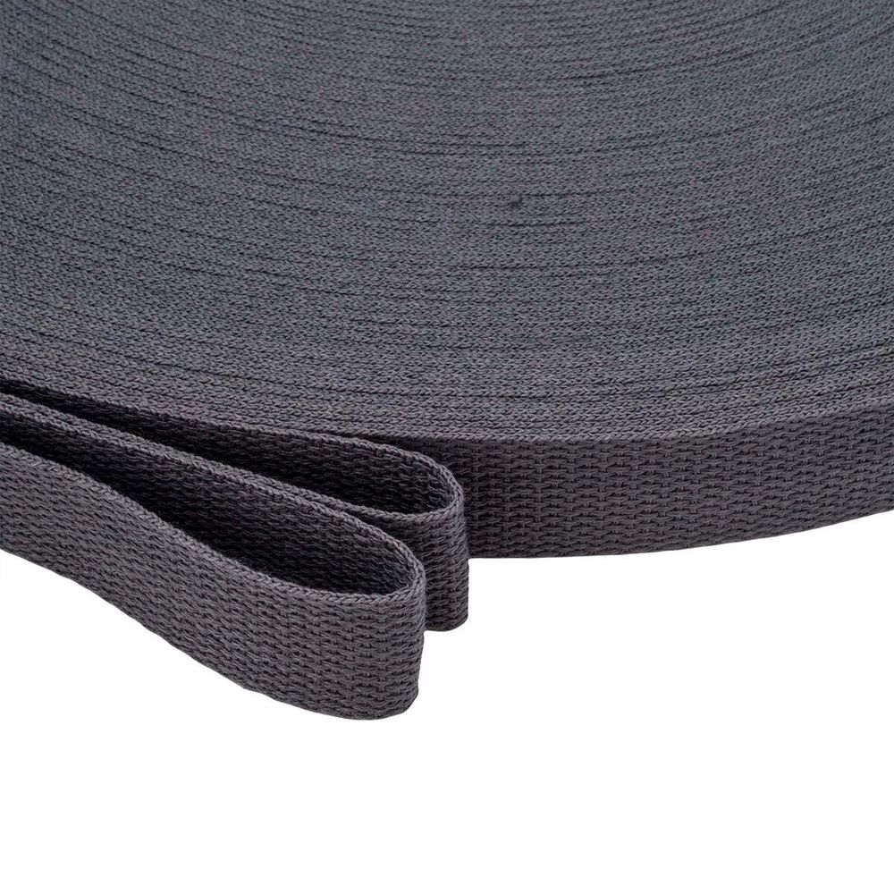 Стропа (ременная лента) 26 мм / 100 метров, [17.55 г/пог.м], матовая, имитация хлопка, 78 т.серый, 3Al357