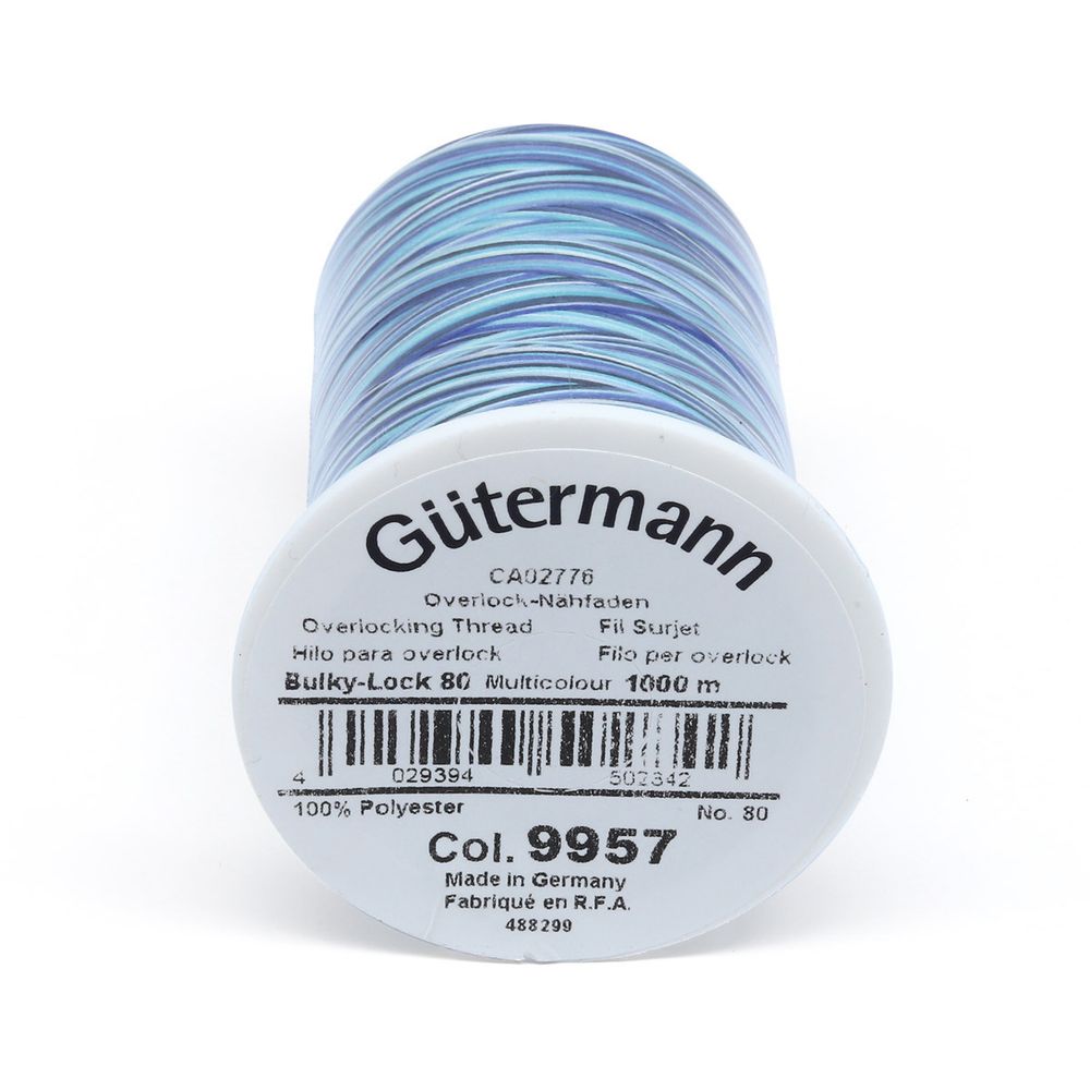Нитка текстурированная Gutermann Bulky-Lock 80 multicolor, 1000 м, 9957, 1 катушка