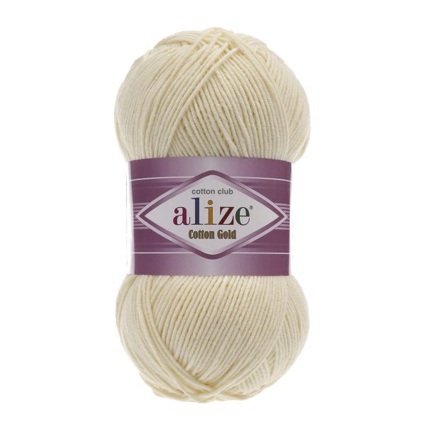 Пряжа Alize (Ализе) Cotton Gold / уп.5 мот. по 100 г, 330м, 001 молочный A