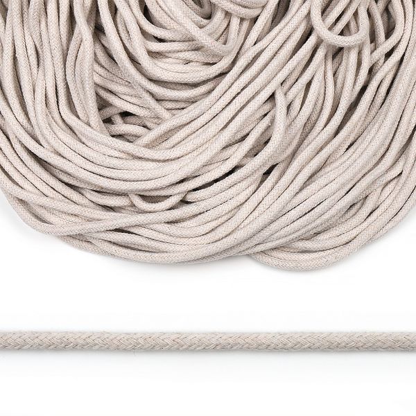 Шнур круглый х/б ⌀5.0 мм / 100 метров, с наполнителем, TW цв.003 суровый темный