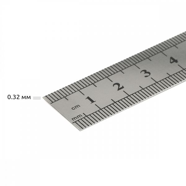 Линейка стальная Maxwell 15 см / 0.32 мм, MAX.8110 ПВХ чехол