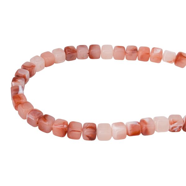 Бусины акрил 6.5х6.6 мм, 500 г, прозрач. в цвете, куб, AD080 розовый кварц, (7748713)4658 , Astra&Craft