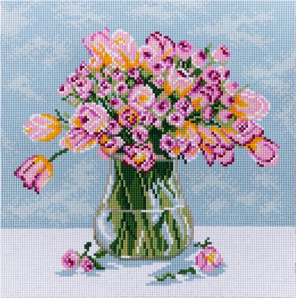 Алмазная (кристальная) мозаика Фрея, Милый букетик, 30х30 см