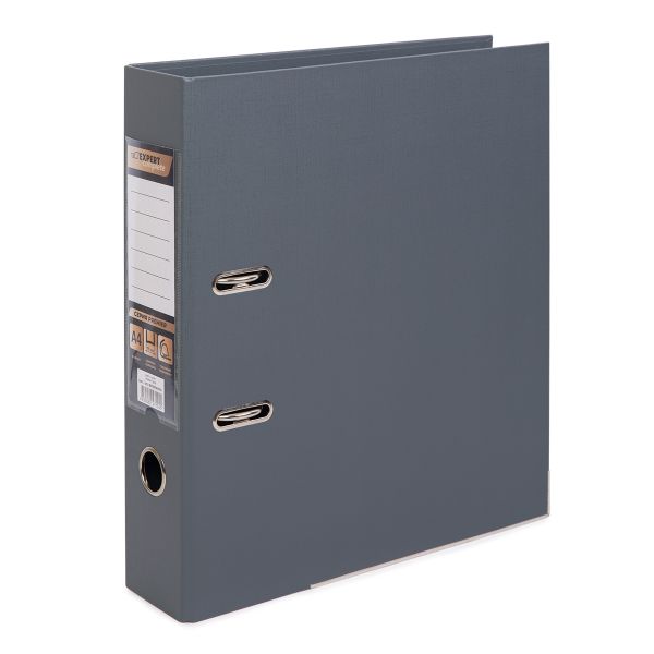 Регистратор PVC, 2-х стороннее покрытие, мет.уг. 75 мм, 50 шт, Premier A4 арочный механ. (разб.), серый ЕС100162015, Expert Complete