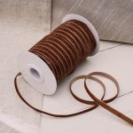 Лента бархатная (тесьма) 06.0 мм / 32.9±2 метров, 0081-0701, 208 коричневый