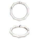 Карабин металл кольцо ⌀32 мм, декоративный, серебро (никель), MB_2231, 6 шт