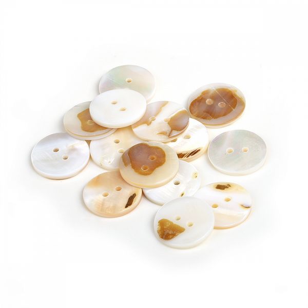 Пуговицы перламутр (ракушка) TBY.80146 цв.белый 36L-23мм, 2 прокола, 10 шт