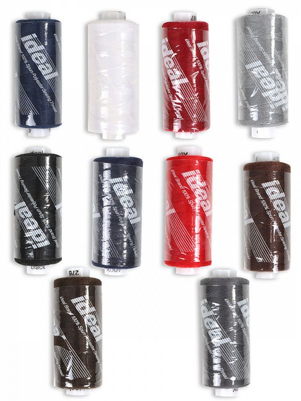 Набор бытовых ниток Ideal 40/2, 10 кат. по 366 м, 100% п/э, MIX DR, ассорти (темные оттенки)