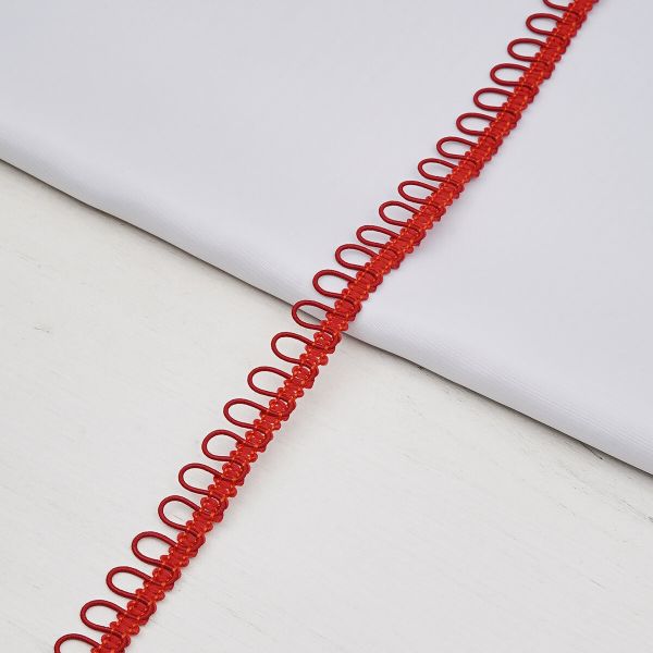 Тесьма декоративная с петлями 15 мм / 18.29 метра, бордовый, 13-7735