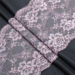 Кружево бельевое эластичное 180 мм / 3.4 метра, цвет пудровый