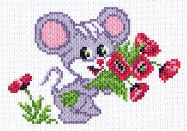 Набор для вышивания нитками Матренин Посад, Веселый Букет 16х20