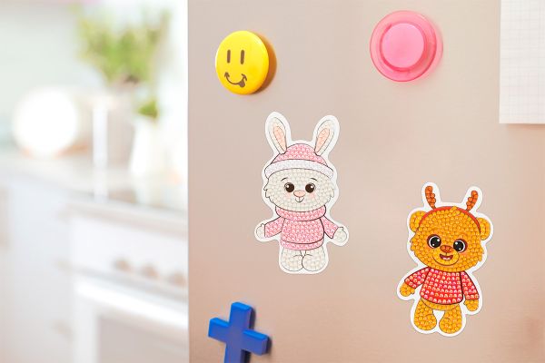 Алмазная (кристальная) мозаика Фрея ALVM-091, магнит Нарядная зайка, 6.5х11 см