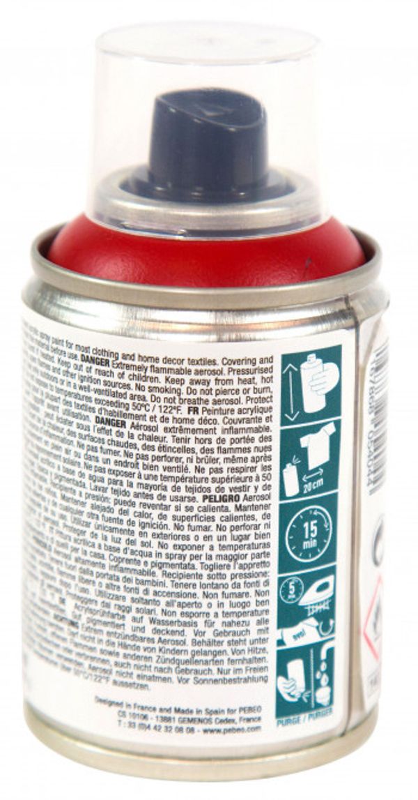 Краска для текстиля аэрозольная 7А Spray 100 мл, красный 805404, Pebeo