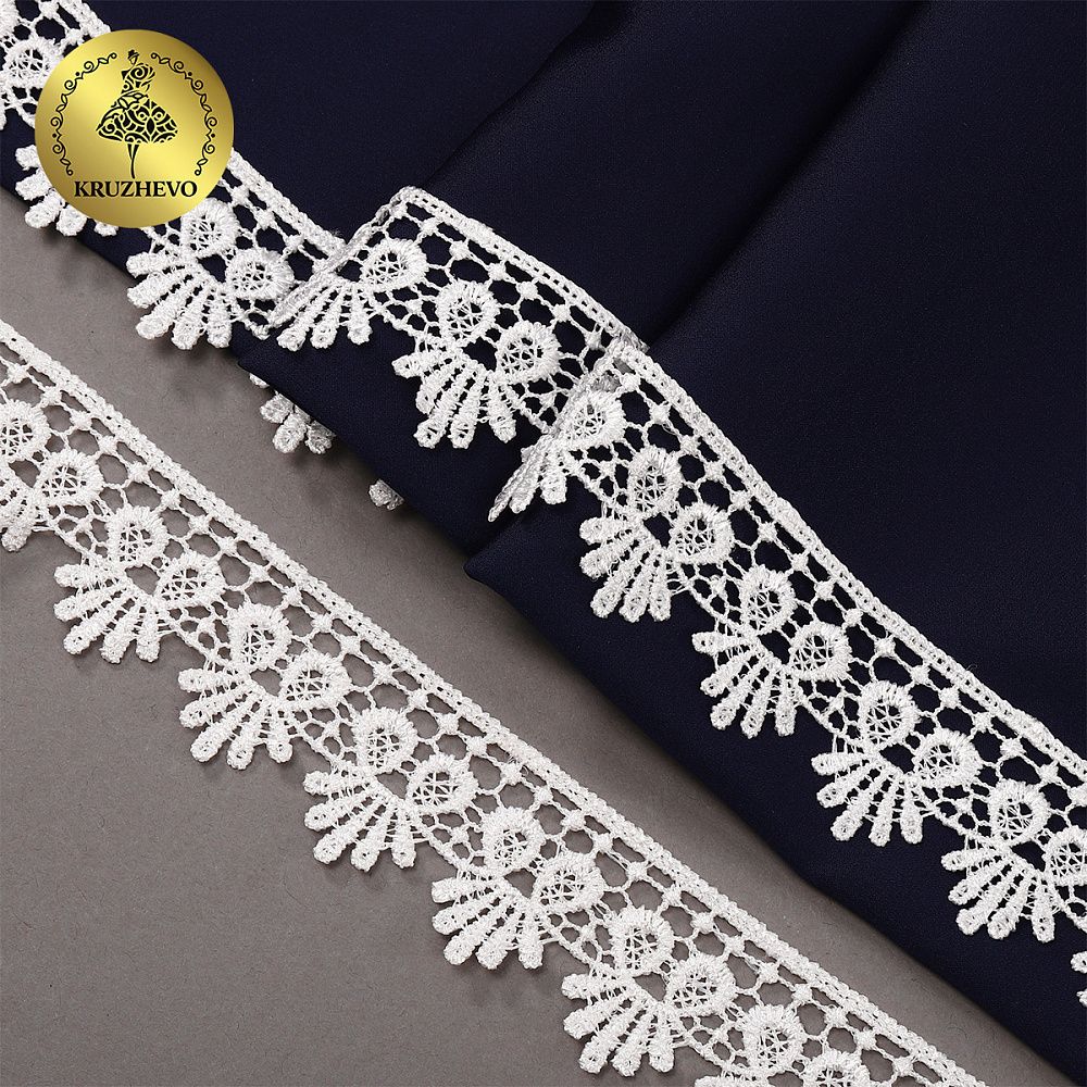 Кружево гипюр (плетёное) 38 мм, TBY.C01330B, теплый белый, 13.71м, Kruzhevo