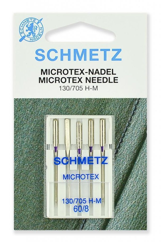 Иглы для швейных машин микротекс (особо острые) Schmetz №60, 5шт, 22:31.MA2.VAS, 10 блист.
