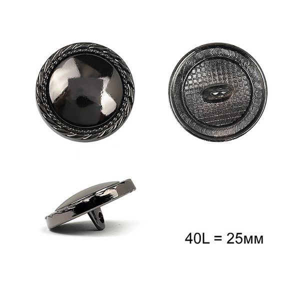 Пуговицы металлические на ножке 40L-25мм, С-ME330 цв.т.никель, 36 шт