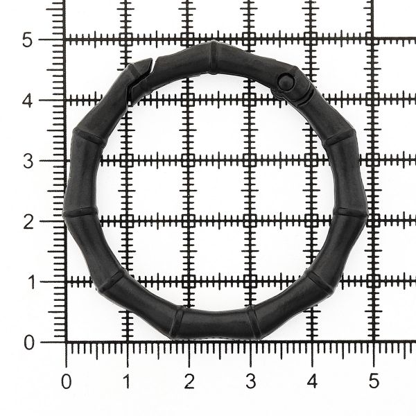 Карабин металл кольцо ⌀38 мм, декоративный, черный матовый, MB_2231, 6 шт