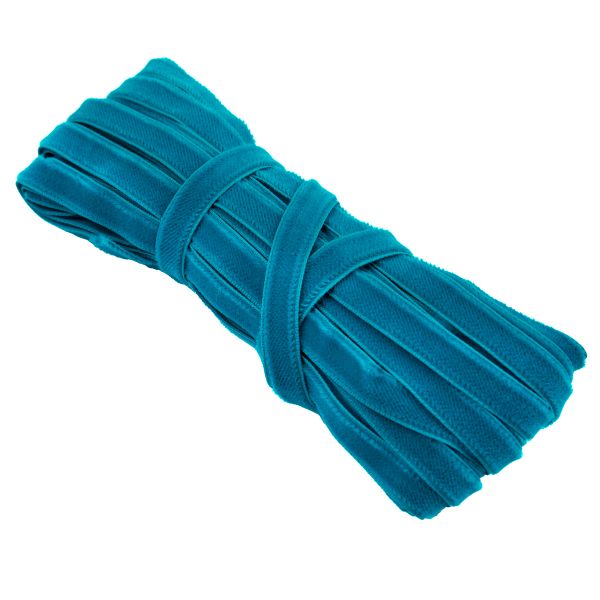 Лента бархатная (тесьма) 9-11.0 мм / 10±0.5 метров, т. бирюзовый, Blitz С3574Г17