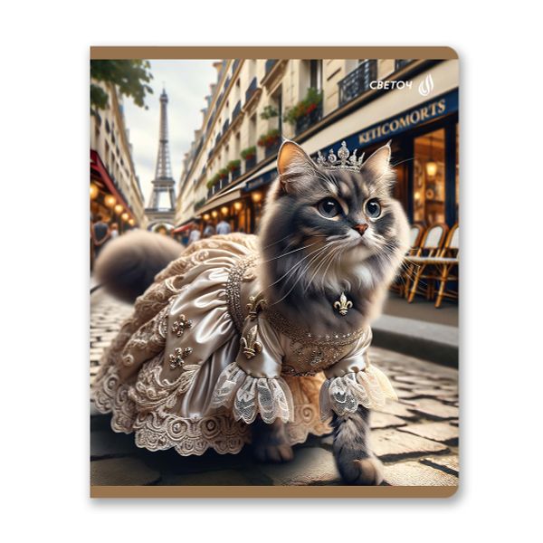 Тетрадь ученическая общая, глянцевый сплошной лак A5+ 48 л. на скобе 65 г/м², белизна 100 %, 10 шт, клетка, 01114 Микс-Чудное мгновенье, Светоч Т71