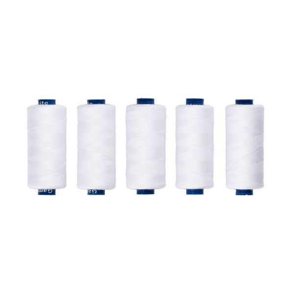 Нитки швейные бытовые Gamma 40/2, 365 м / 5 кат, 001 белый