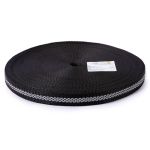 Стропа (ременная лента) 25 мм / 30 метров, [22.21 г/пог.м], 88% п/п, 12% СВП, черный, Gamma р.4906