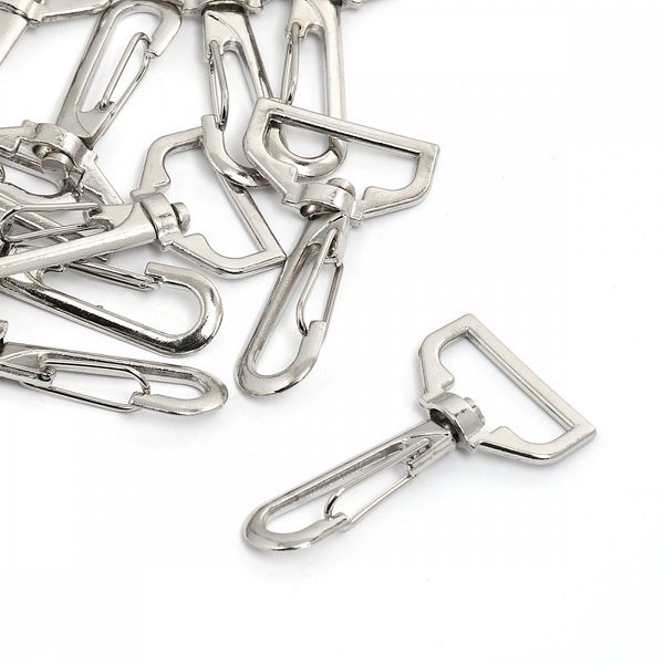 Карабин металл 25.0 мм (внутр), JX.79841, цв. никель, 50 шт