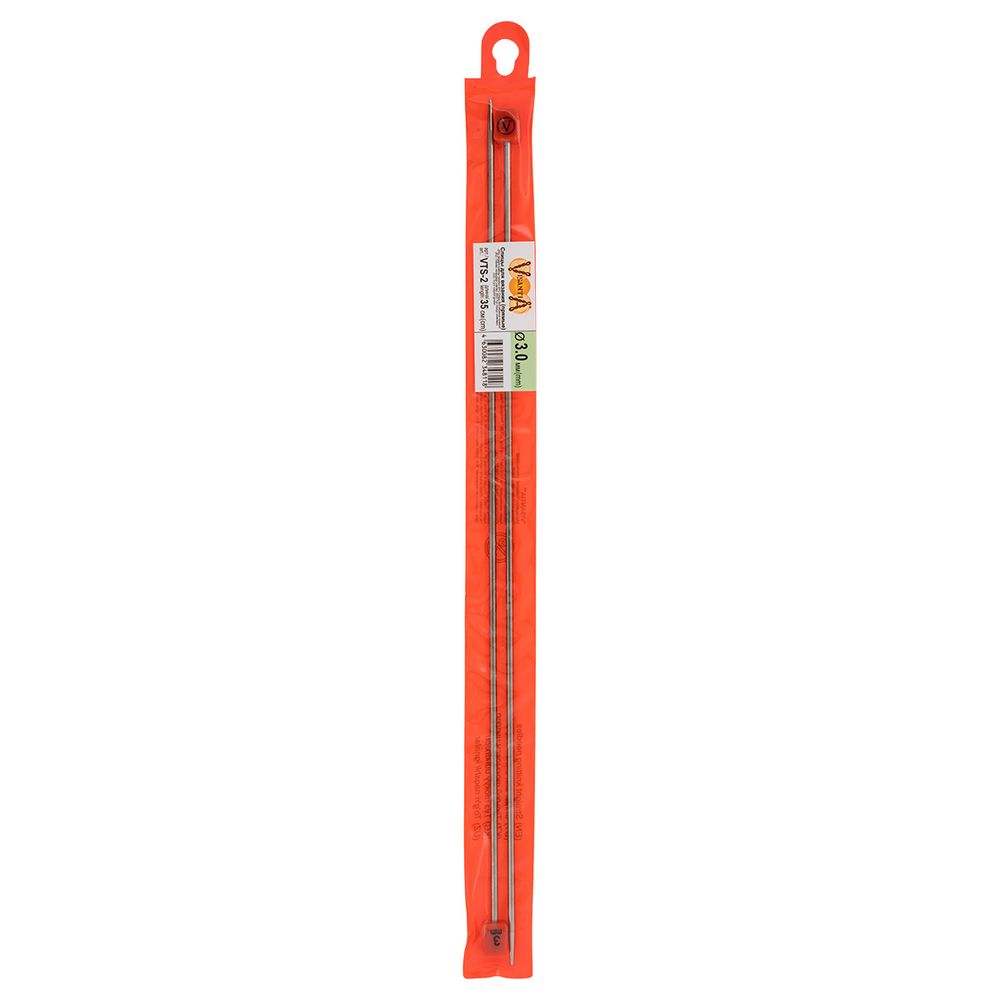 Спицы прямые металл ⌀3.0 мм, 35 см, 2 шт, никель, Visantia VTS-2