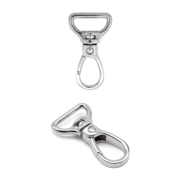 Карабин металл 20.0 мм (47х25 мм), никель, 10 шт