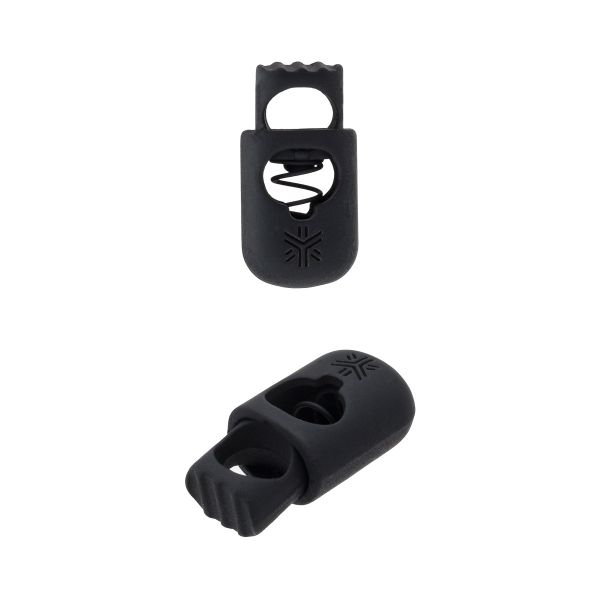 Фиксатор (зажим) для шнура металл 1 отв., ⌀6.5 мм (11х20.6 мм), черная резина, ГПН342, 10 шт