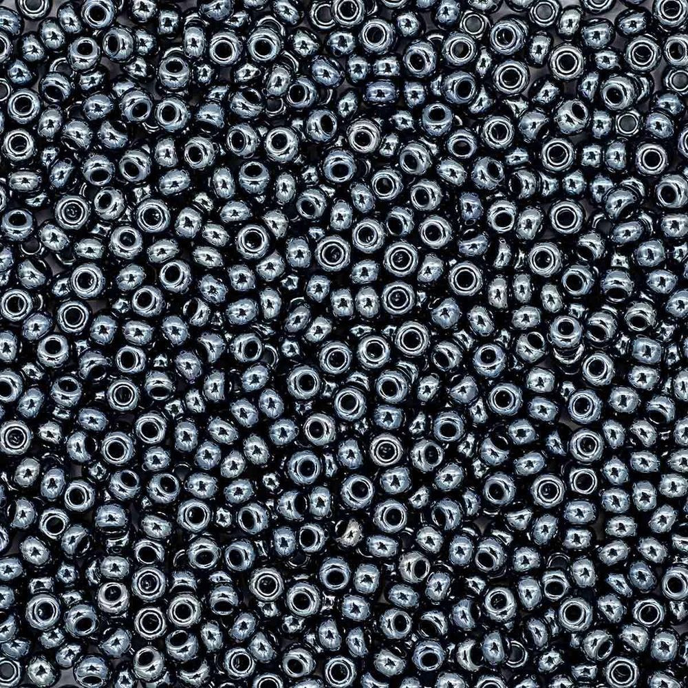 Бисер Preciosa непрозрачный гематитовый, 10/0 (49102), круг. отв., 500 г