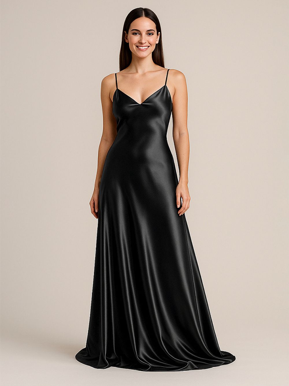 Атлас-сатин 67 г/м², 150 см / 10 метров, AS.18, чёрный