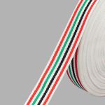 Тесьма лампасная 30 мм / 50 метров, 2-сторонняя, х/б, белый, 371