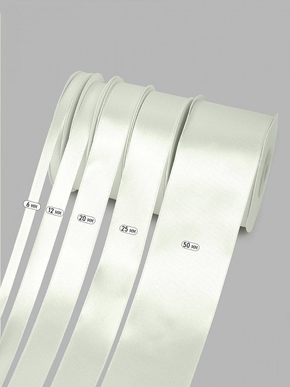 Лента атласная 1-сторонняя 50.0 мм / 22.5±1 метра, 3108 св.серый, Magic4Hobby