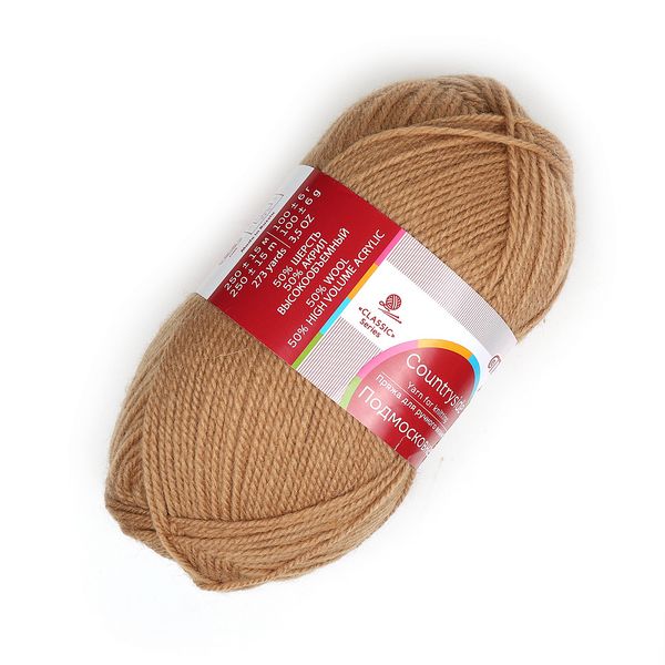 Пряжа Троицкая Подмосковная / уп.10 мот. по 100 г, 250м, 0124 песочный