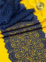 Кружево бельевое эластичное 180 мм / 25 м, 263, цв.006 т.синий, Kruzhevo