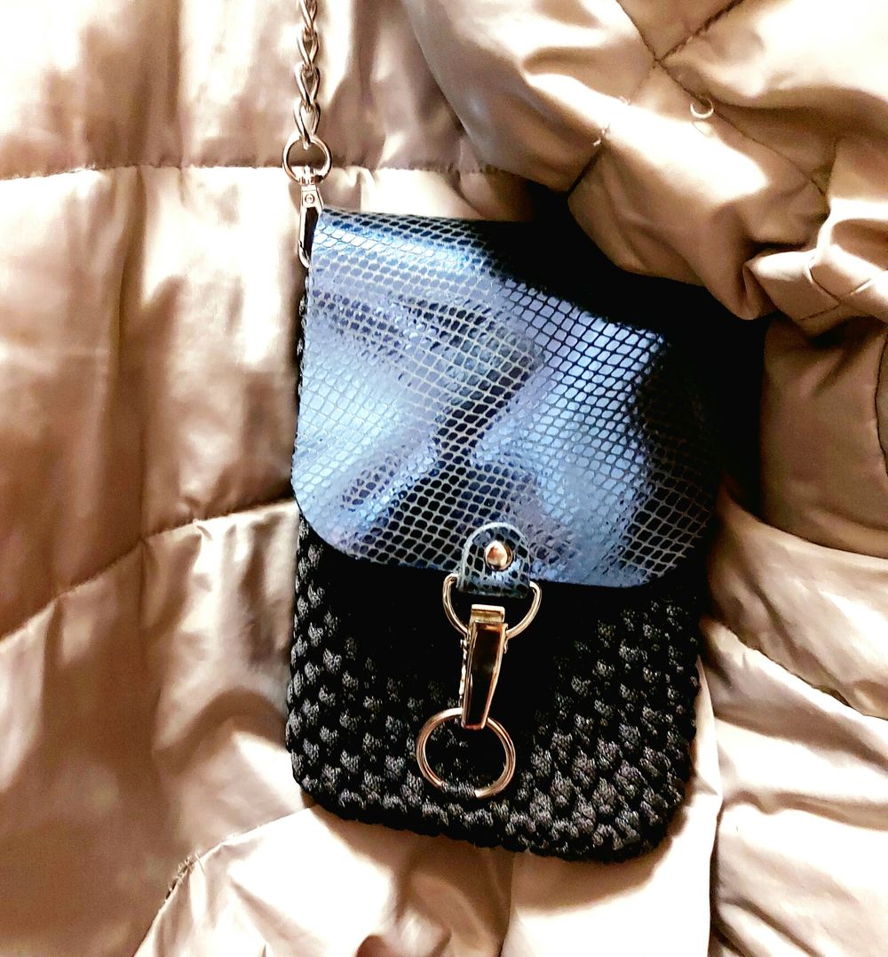 Набор для мини-сумки цв. черный (нат. кожа) /TOS/