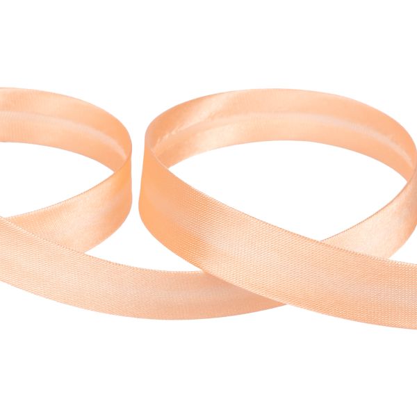 Косая бейка атласная 15 мм / 132±1 метра, В053 персик, NGK-15P