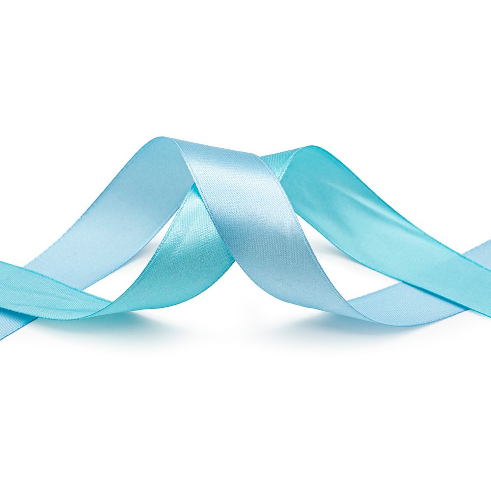 Набор атласных лент 2,5 см, 32.9 м, 2 ролика в упаковке, св.голубой /св.бирюза