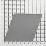 Заплатки пришивные из кожи, ромб 8х11,2см с перфорацией, 2 шт, 100% кожа, 07 серый, 9125