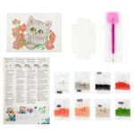 Алмазная (кристальная) мозаика Фрея, Котенок с цветочком, 14х19,5 см