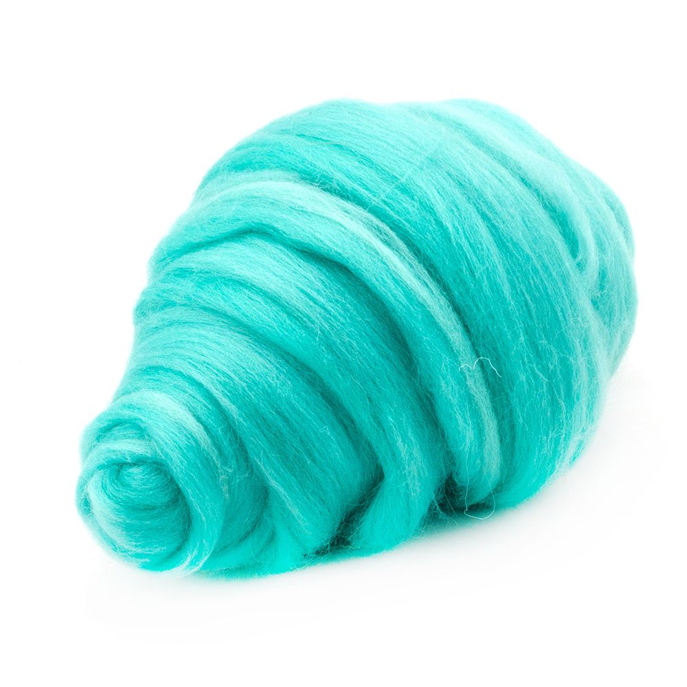 Шерсть для валяния Троицкая полутонкая 100%, 100 г, 95 океан