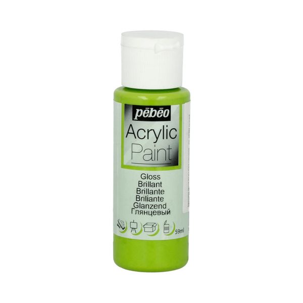 Краска акриловая декоративная глянцевая 59 мл, 097856 зеленый натуральный, Pebeo
