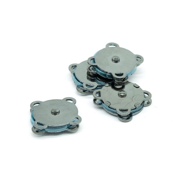 Кнопка магнитная металл пришивная ⌀18.0 мм, чер.никель, 4 шт, BIG