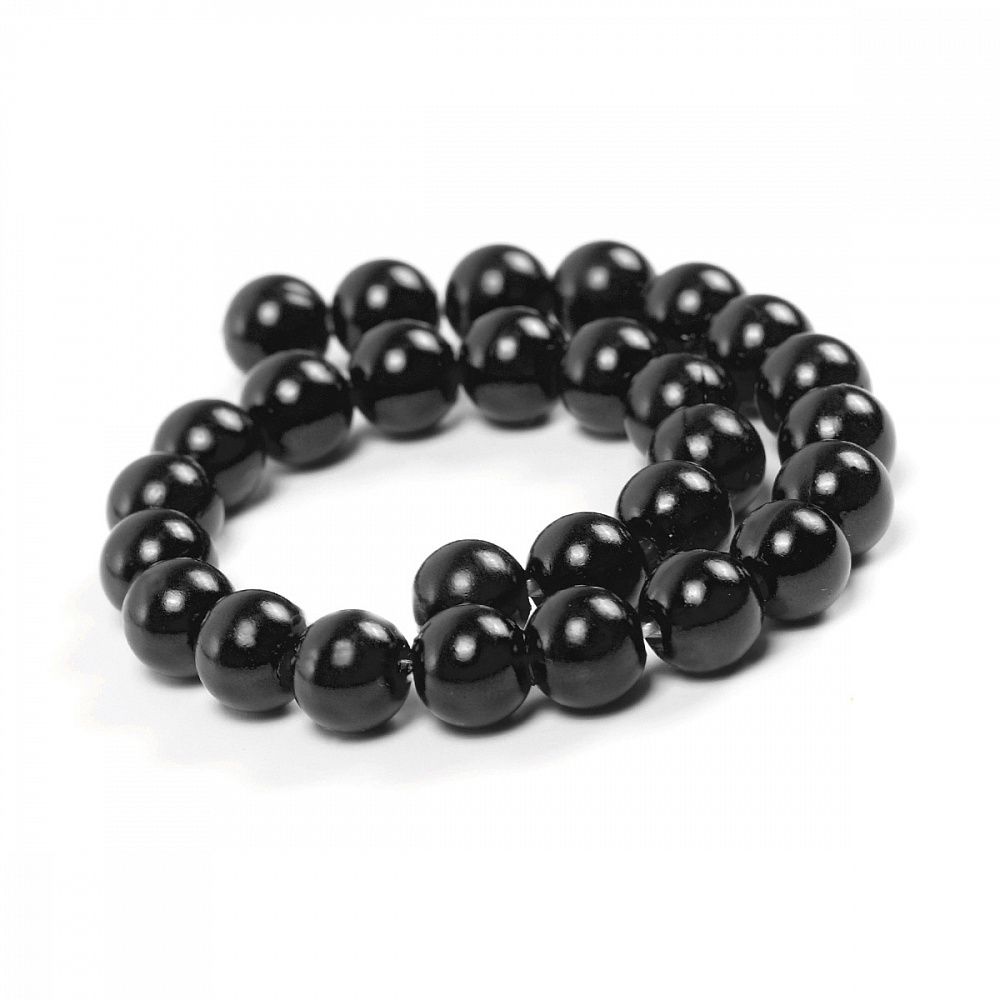 Бусины пластик (перламутр) ⌀8 мм, 500 г, 002 черный (≈2130 шт), Magic4Hobby